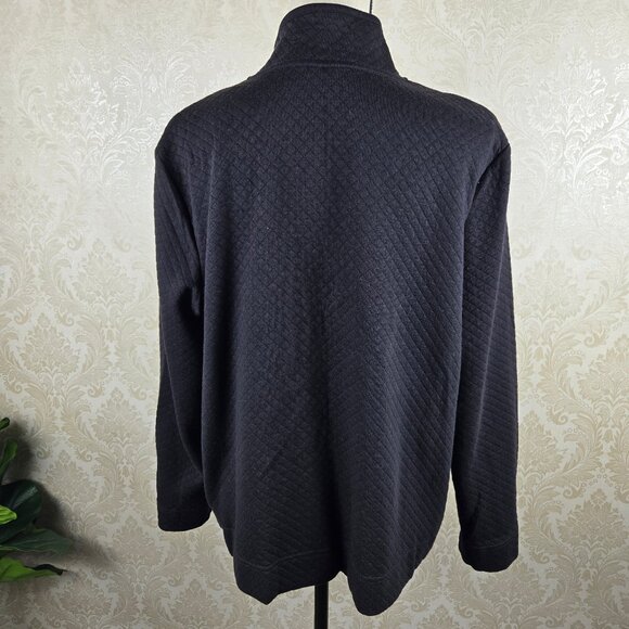 Croft & Barrow Size Petite XL Black Quilted Look Zip Front Jacket Button Pockets - Picture 6 of 12